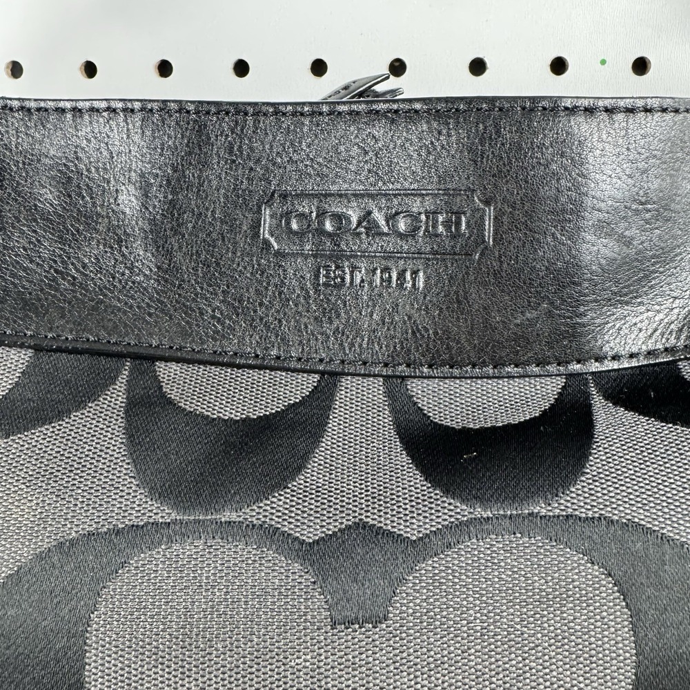 Vtg Coach Y2K Signature C Jacquard Hobo Shoulder Bag Black Leather Trim - Picture 3 of 16
